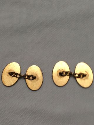 Art Deco C1930 to 1940s Antique 12ct gold front and back cufflinks 4