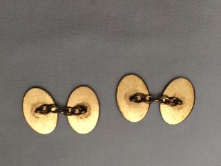 Art Deco C1930 to 1940s Antique 12ct gold front and back cufflinks 7