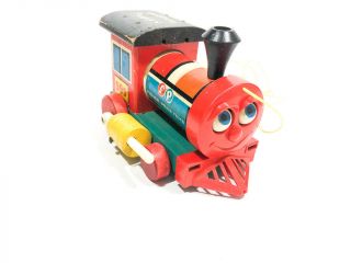 Vintage 1963 Fisher Price Wooden Huffy Puffy Train 999 Engine Only