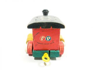 Vintage 1963 Fisher Price Wooden Huffy Puffy Train 999 Engine Only 3