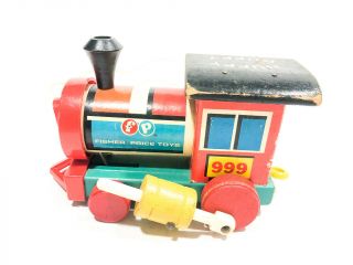 Vintage 1963 Fisher Price Wooden Huffy Puffy Train 999 Engine Only 4