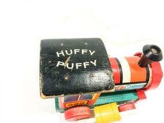 Vintage 1963 Fisher Price Wooden Huffy Puffy Train 999 Engine Only 5