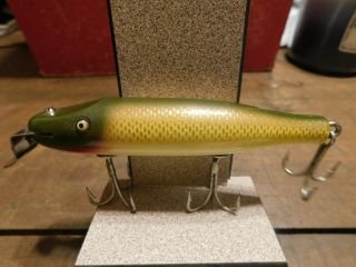 Vintage Wooden Creek Chub Pikie Minnow Golden Shiner 704 (Boxed) 2