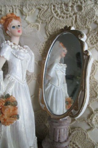 Bride Cake Topper vintage cool Topper with Mirror 2