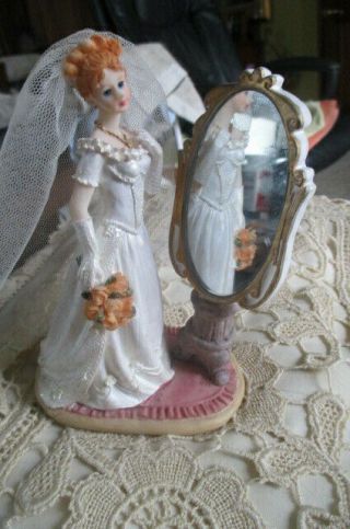 Bride Cake Topper vintage cool Topper with Mirror 4