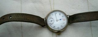 Antique 1914 Solid Silver Cased Officers Ww1 Trench Watch