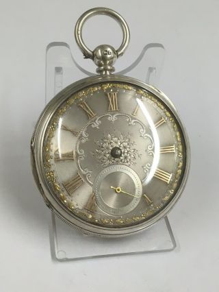 Antique Large Heavy Solid Silver Fusee Pocket Watch Spares