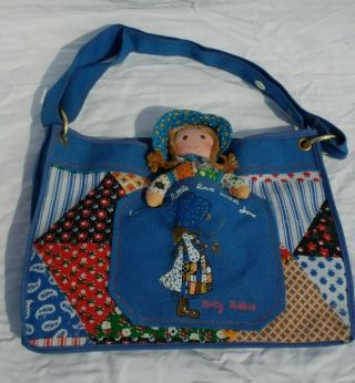 Vintage Holly Hobbie Doll Patchwork Tote Bag Purse Strap Canvas Knickerbocker