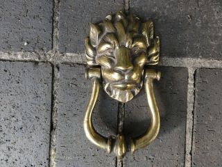 Antique Lions Head Door Knocker,  Solid Brass