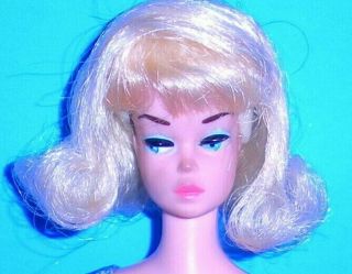 Vintage Mod 1967 Side Part American Girl Style Platinum Blonde Wig