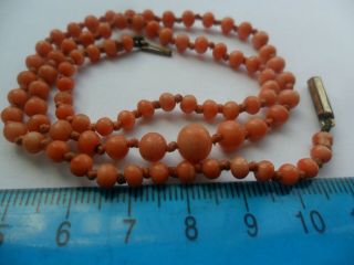 Vintage Jewellery Art Deco Coral Necklace Beads Antique