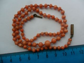 Vintage jewellery art deco coral necklace beads antique 5
