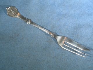 Roman Medallion (1868) Silver Plate 6 1/4 " Individual Cake Fork By Reed & Barton