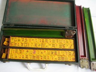 Antique Chinese Mahjong Set With Case,  Butterscotch Catalin Bakelite