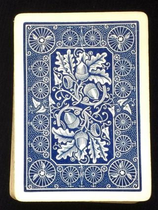 Bicycle 808 Acorn back c1900 antique vintage playing cards deck USPC Ivory 3