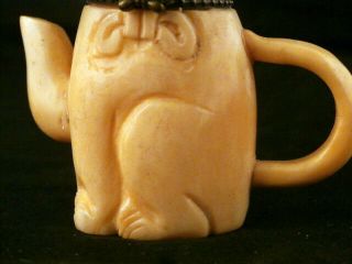 Pure Chinese Bone Hand Carved Monkey Little Pot O020 3