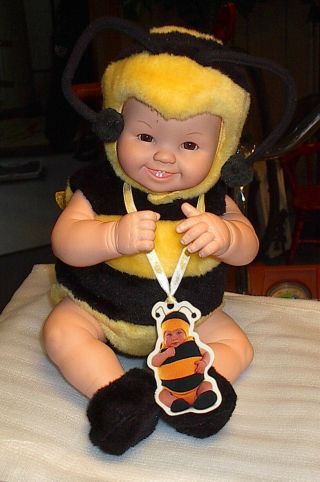 1998 Vintage 15 " Anne Geddes Baby Bees Doll Bumble Bee 1998 W/ Booties & Tag