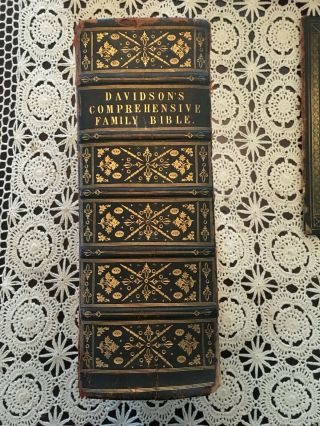 Huge Antique Davidson ' s Comprehensive Family Bible 1852 2