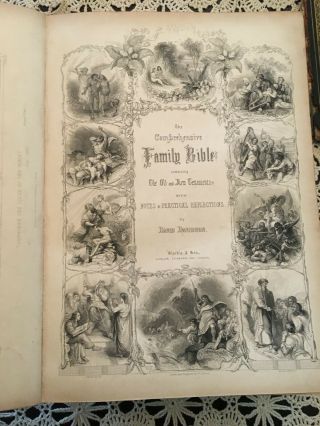 Huge Antique Davidson ' s Comprehensive Family Bible 1852 5