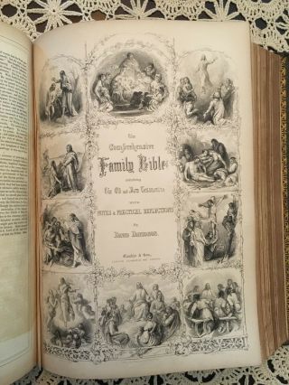 Huge Antique Davidson ' s Comprehensive Family Bible 1852 7