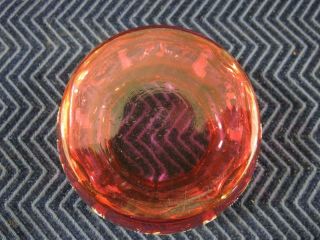 (2) Antique Cranberry Glass Hand Painted Powder Jars Czech / Bohemian 6