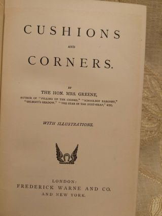 Antique Book Of Cushions And Corners,  By The Hon.  Mrs.  Greene - c1890 2