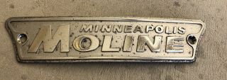 Vintage 1950’s 60’s Minneapolis Moline Tractor Hood Grille Mm Emblem