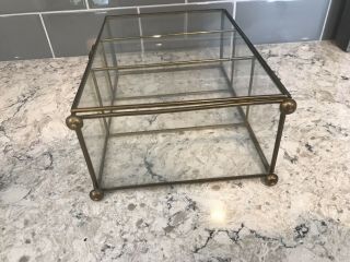 Vintage Display Case Brass Glass 9x6” 7