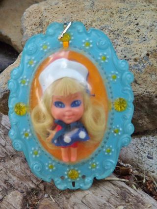Vintage 1966 Lorelei Lucky Locket Kiddle Doll In Plastic Locket Mattel