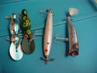 4 Bomber Baits Spin Stick 2 Water Dog Popper Chugger Old Bass Fishing Lures
