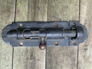 Vintage Large Iron Gate Door Barn Slide Latch Bolt Lock Hardware Restore