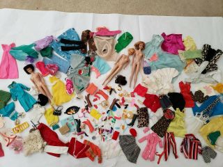 Mixed Barbie Dolls,  Accessories,  And Clothing