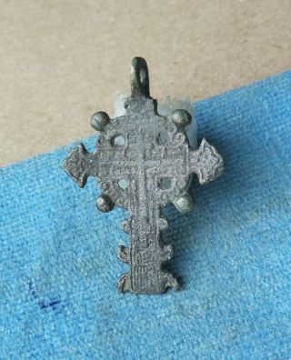 Antique 16th Sentury Silvered Bronze " Old Believers " Orthodox " Sun " Cross Rare