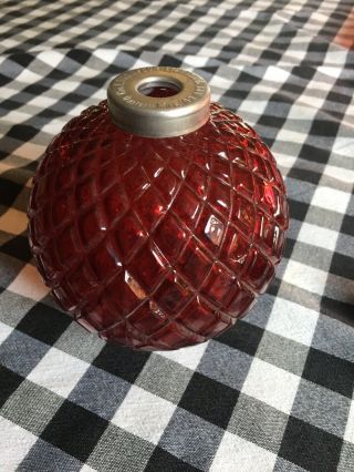 Old Quilted Lightning Rod Ball Globe Ruby,  Blood Red Glass,  The Best