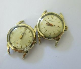 2 X Wittnauer 1950s Vintage Ladies Automatic 10k Gold Filled Wristwatches