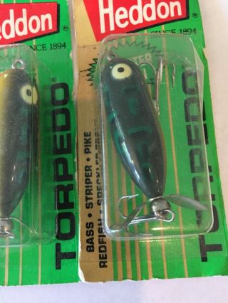 3 Heddon FROG tiny Torpedo Topwater Bass Fishing Lures NOS 2