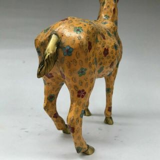 CHINESE ANCIENT CLOISONNE STATUE HAND - CARVED EXQUISITE LARGE DEER g7 7