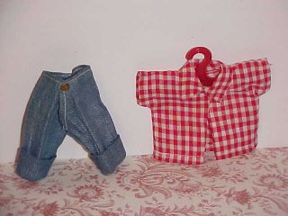 1954 Nancy Ann Muffie 802 Denim Jeans & Red & White Checked Shirt