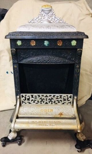 Antique Odin Parlor Stove From Erie,  Pa