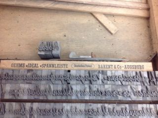 Antique Set Letterpress Iron Font Set Pt4 Cicero Gong Germany Printers Alphabet 4