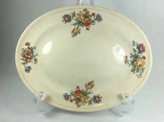 Ivory Porcelain By Sebring 1925 Antique Oval Floral Serving Plate Small Platter