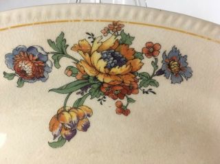 Ivory Porcelain by Sebring 1925 Antique Oval Floral Serving Plate Small Platter 4