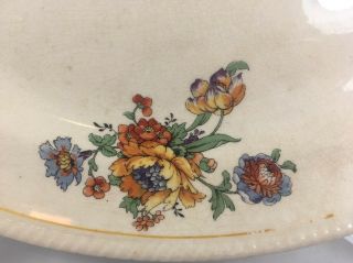 Ivory Porcelain by Sebring 1925 Antique Oval Floral Serving Plate Small Platter 5