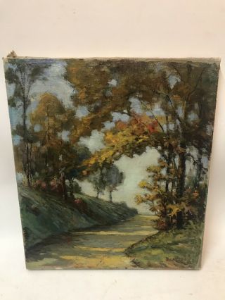 Antique Impressionist Ohio Regional Signed Landscape Oil Painting By Karl Kappes