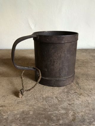 Early Antique Handmade Metal Tankard Drinking Vessel Cup Hallmarks Aafa Patina