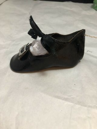 Antique Leather Doll Shoes For French Or German Dolls Signed “EJ”,  8 3