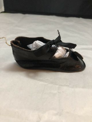 Antique Leather Doll Shoes For French Or German Dolls Signed “EJ”,  8 4