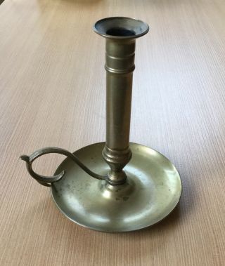 Vintage Collectible Solid Brass Candle Holder Candlestick With Tray