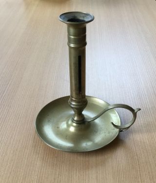 Vintage Collectible Solid Brass Candle Holder Candlestick with Tray 2