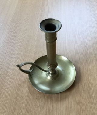 Vintage Collectible Solid Brass Candle Holder Candlestick with Tray 4